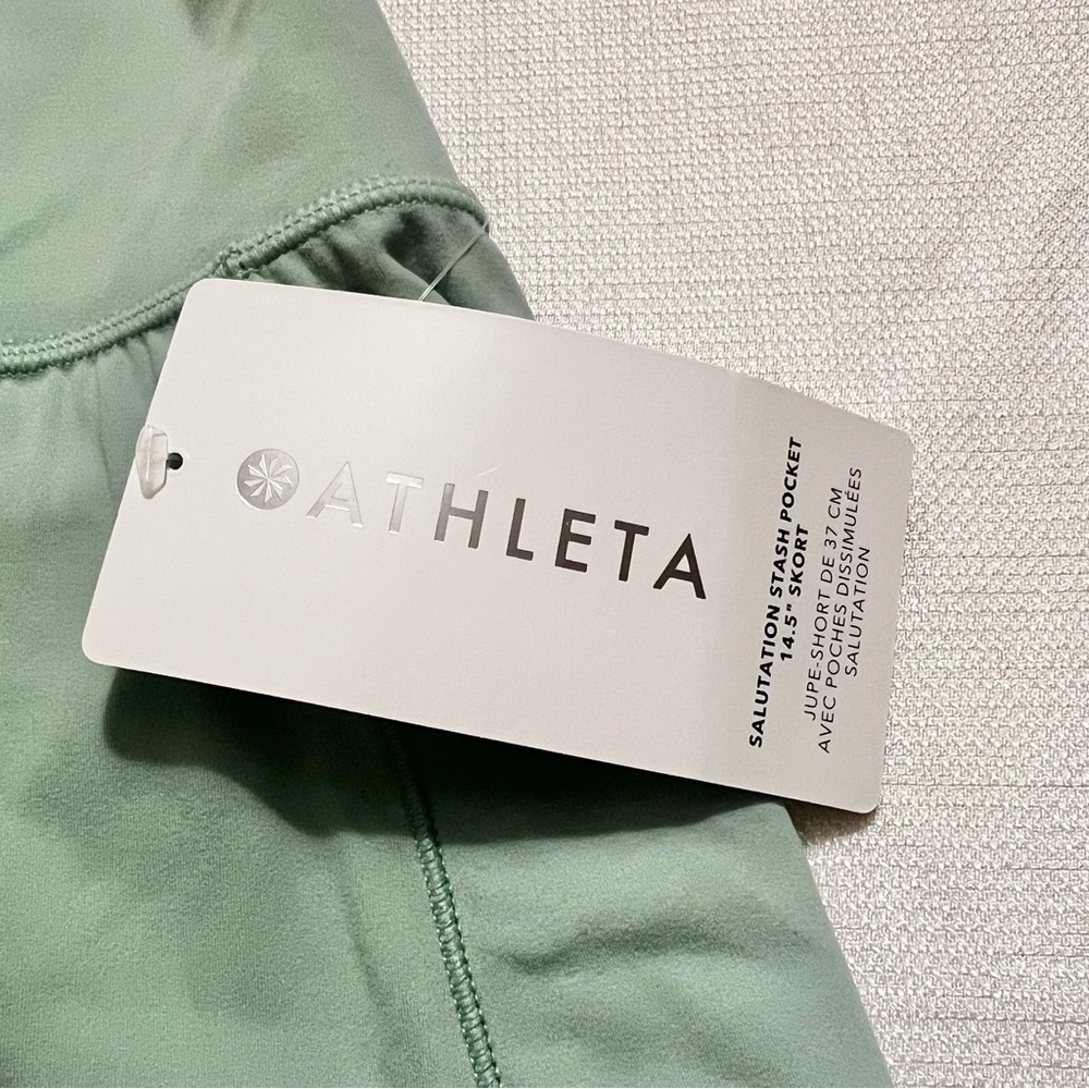 Athleta NWT S Salutation Stash Pocket 14.5” Skort Lagoon (Mint Green) - Picture 12 of 12